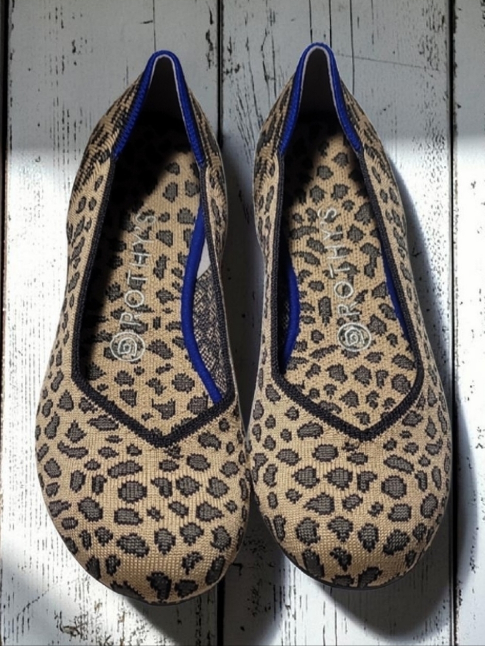 Rothy's THE FLAT Cheetah Print Size 8. In Excellent Like New Condition.